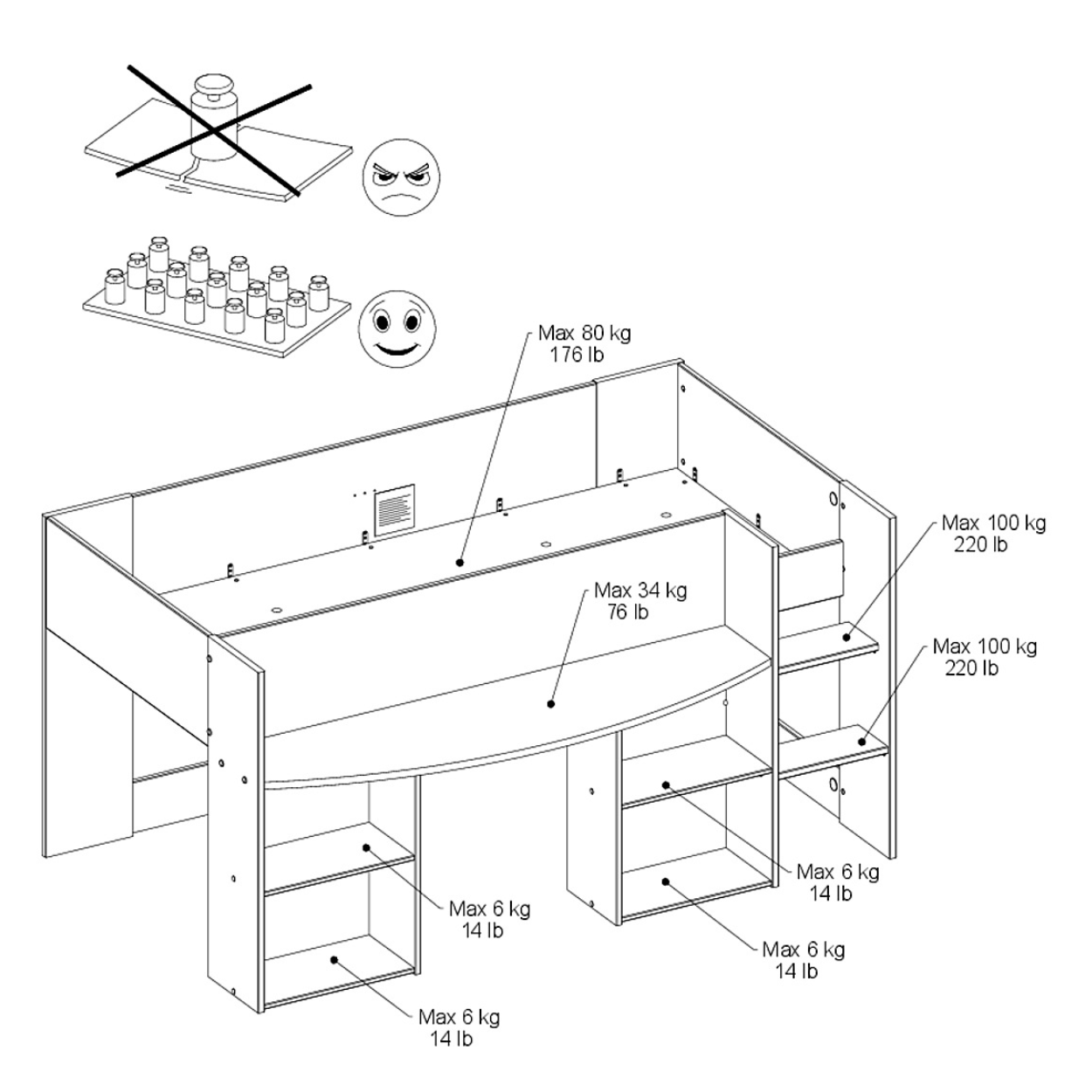 Pirouette Mid Sleeper Bed