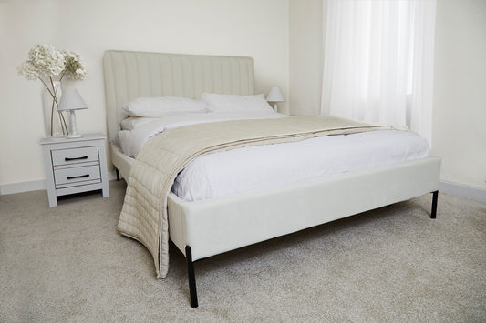 Huntington Ecru Fabric Bed
