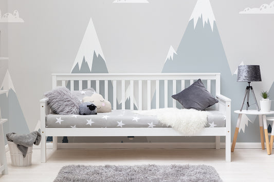 Bylthe White Wooden Single Day Bed