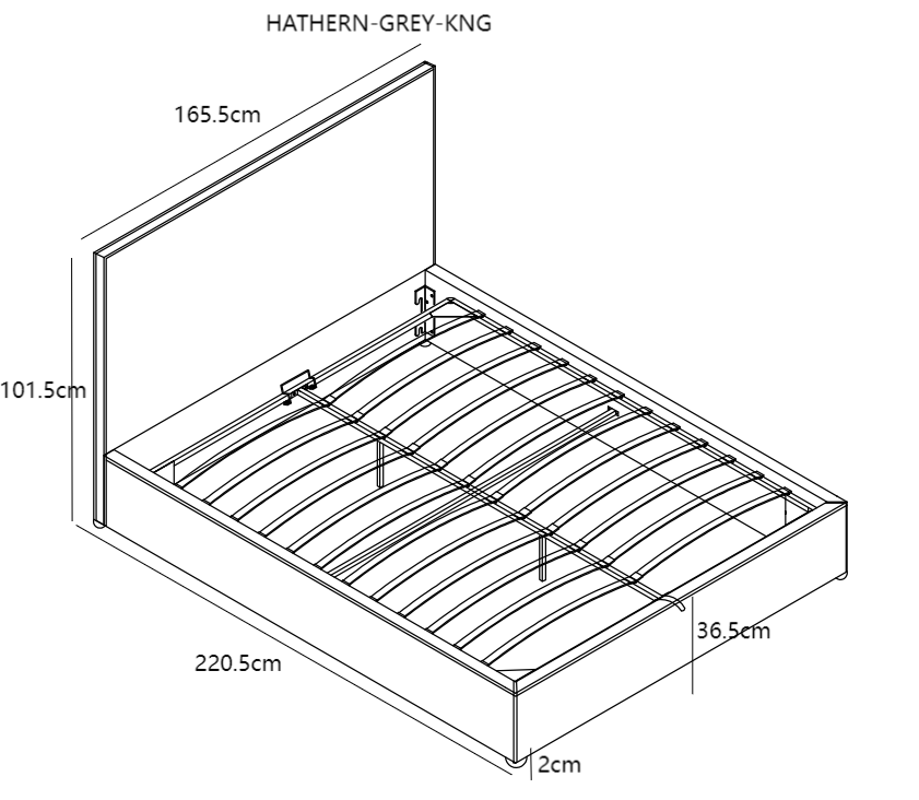 Hathern Grey Ottoman Bed