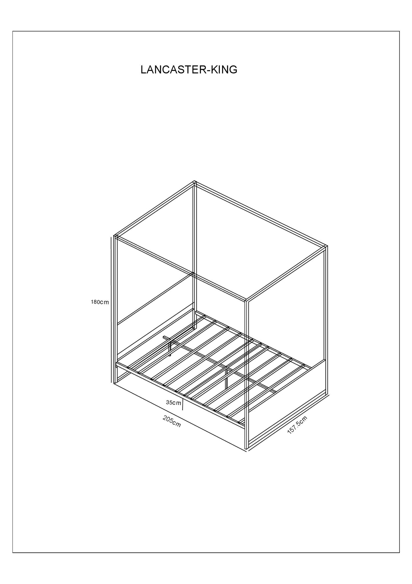 Lancaster Wood And Black Metal Bed