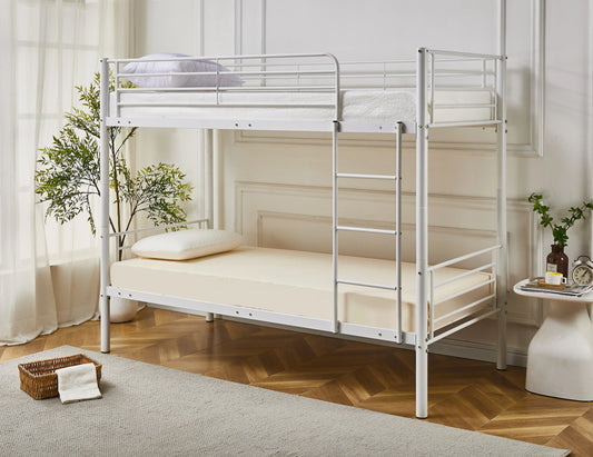 Newby Industrial White Metal Bunk Bed
