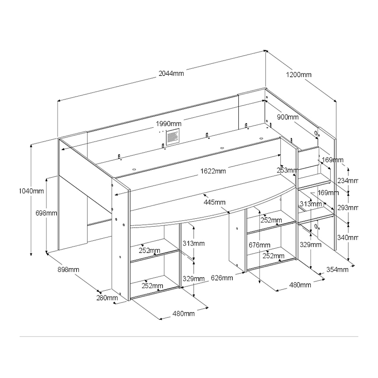 Pirouette Mid Sleeper Bed