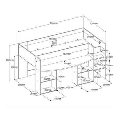 Pirouette Mid Sleeper Bed