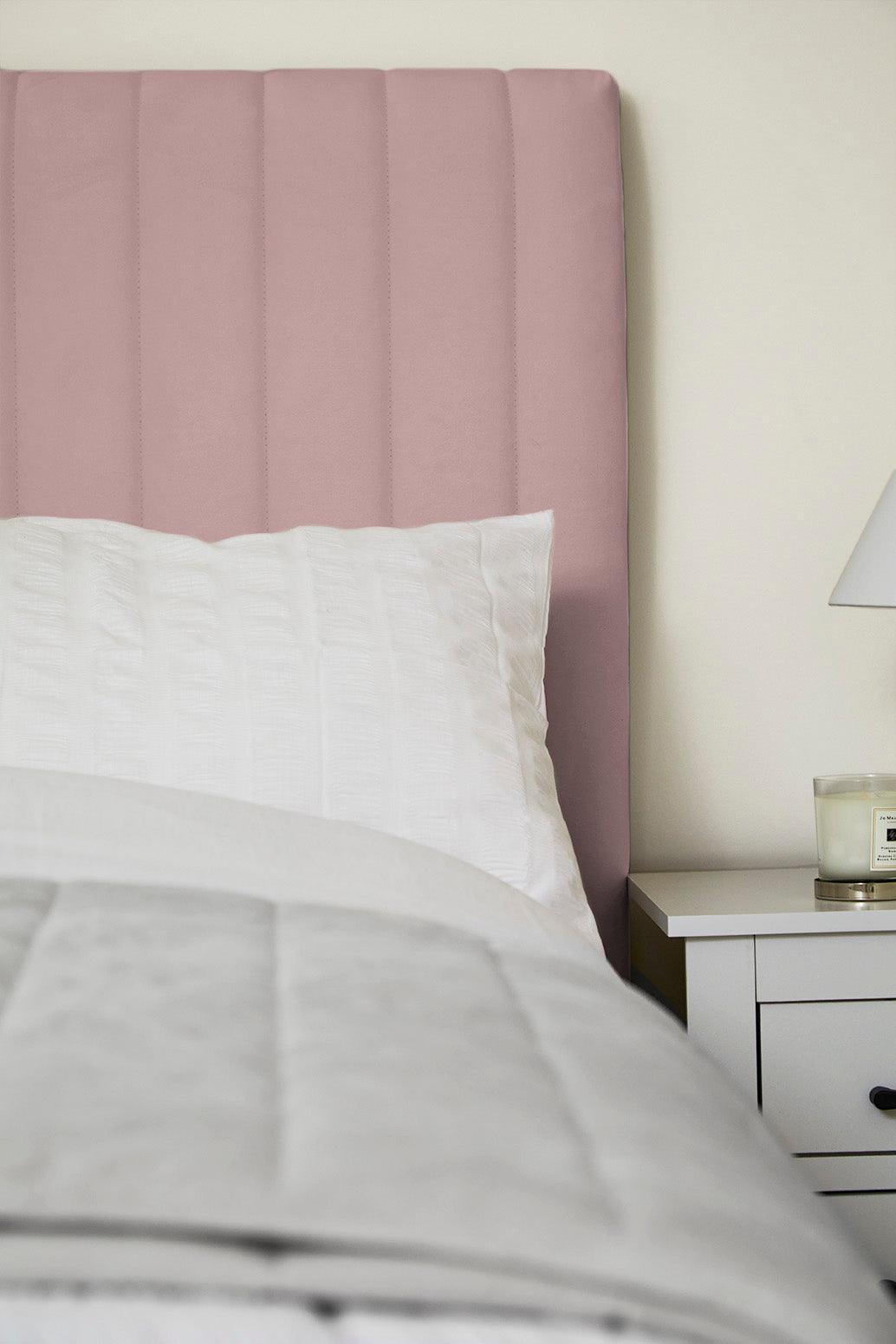 Huntington Dusty Pink Fabric Bed