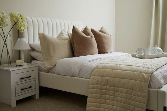 Huntington Ecru Fabric Bed