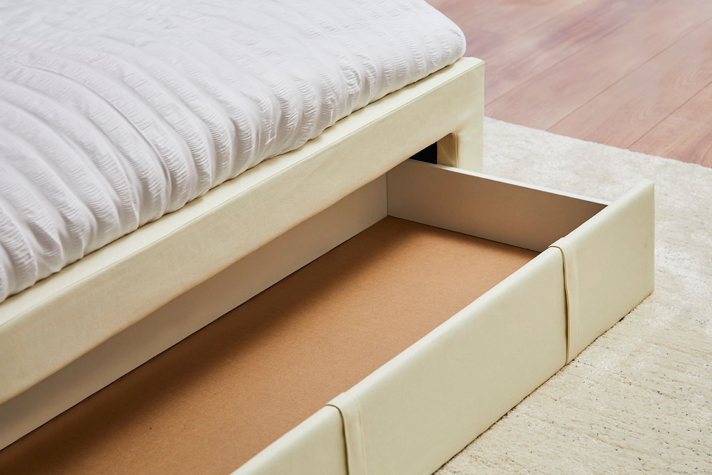 Newtown Cream Fabric Bed