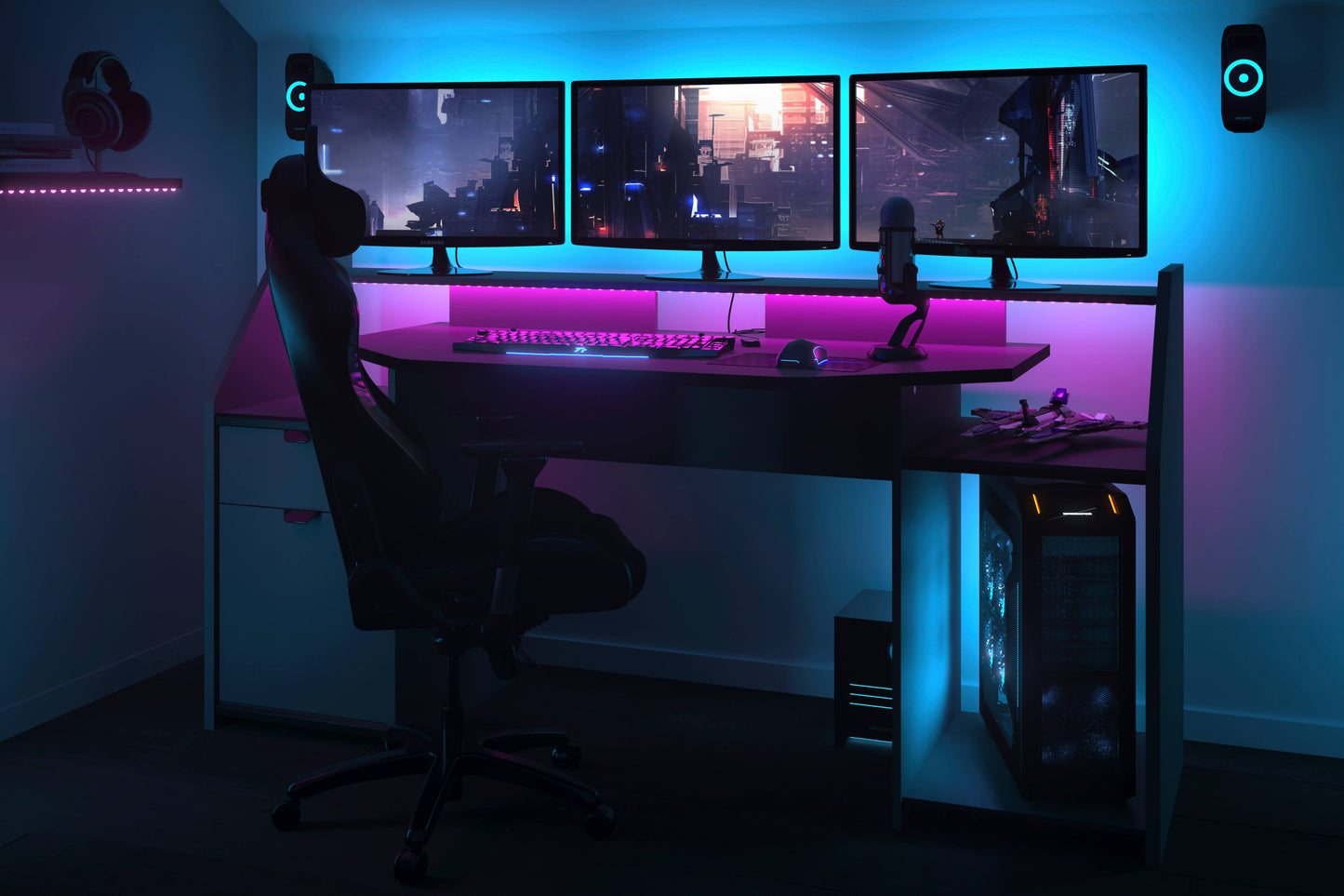 Large Set Up LED Gaming Desk