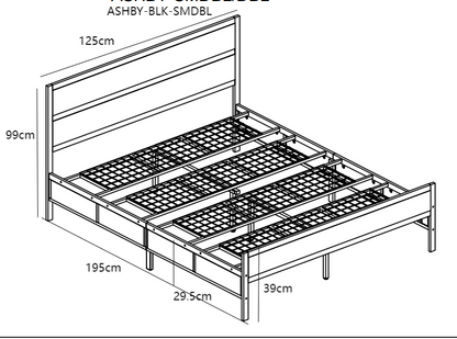 Ashby Black Fabric And Metal Bed