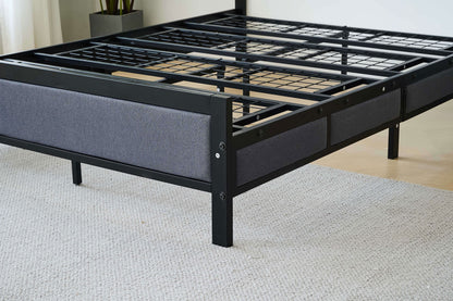 Ashby Black Fabric And Metal Bed