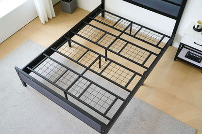 Ashby Black Fabric And Metal Bed