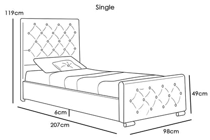 Beaumont Pink Velvet Storage Fabric Bed