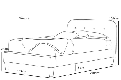 Bisham Grey Fabric Bed