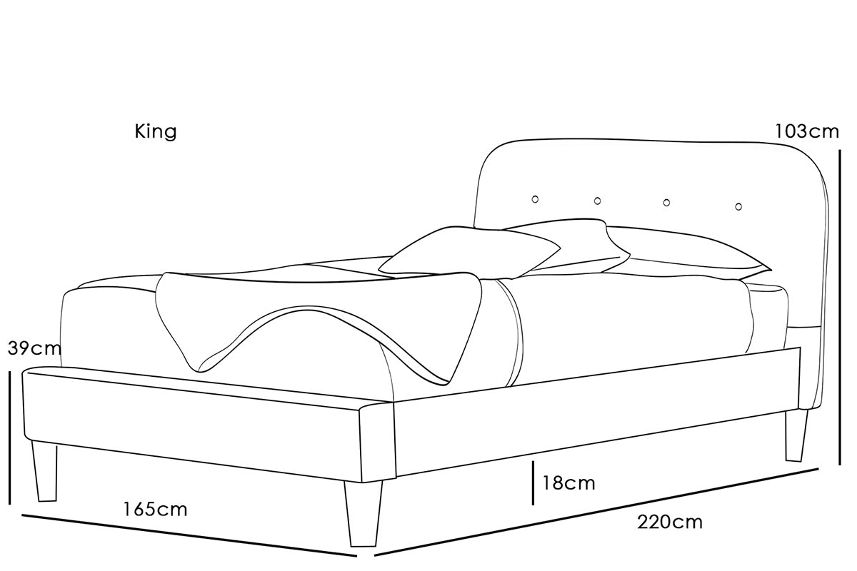Bisham Grey Fabric Bed