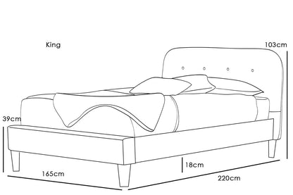 Bisham Grey Fabric Bed