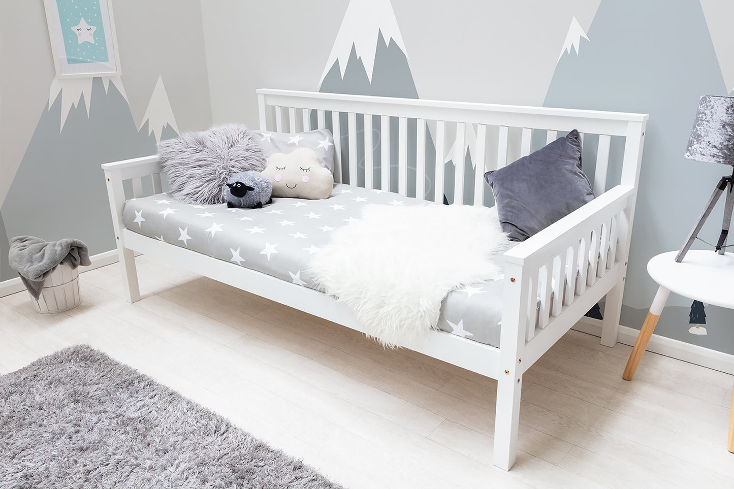 Bylthe White Wooden Single Day Bed