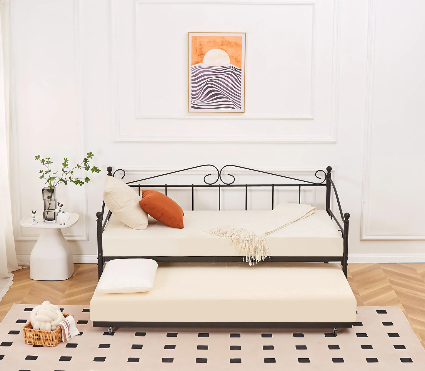 Ashford Vintage Black Metal Day Bed Frame