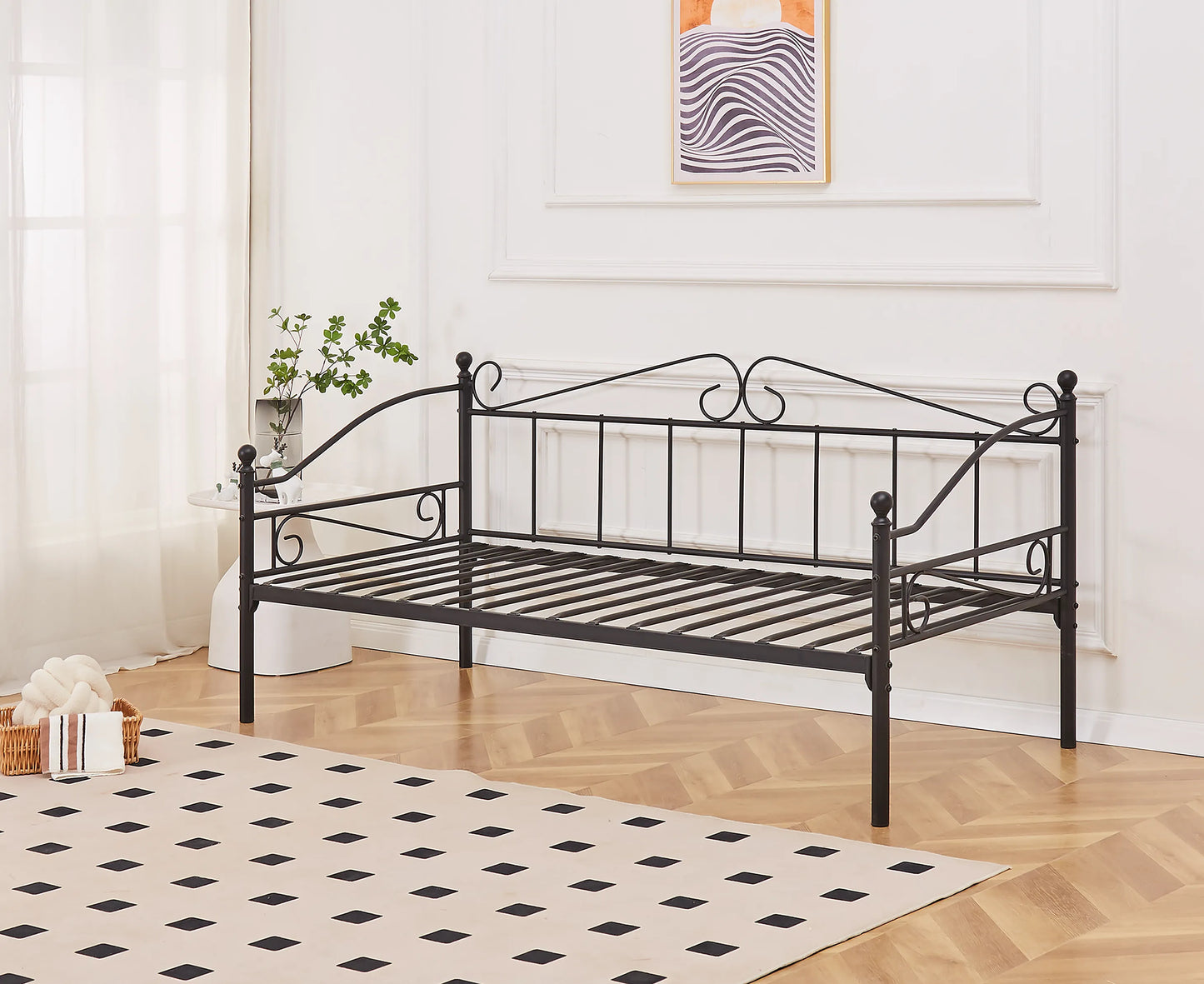 Ashford Vintage Black Metal Day Bed Frame