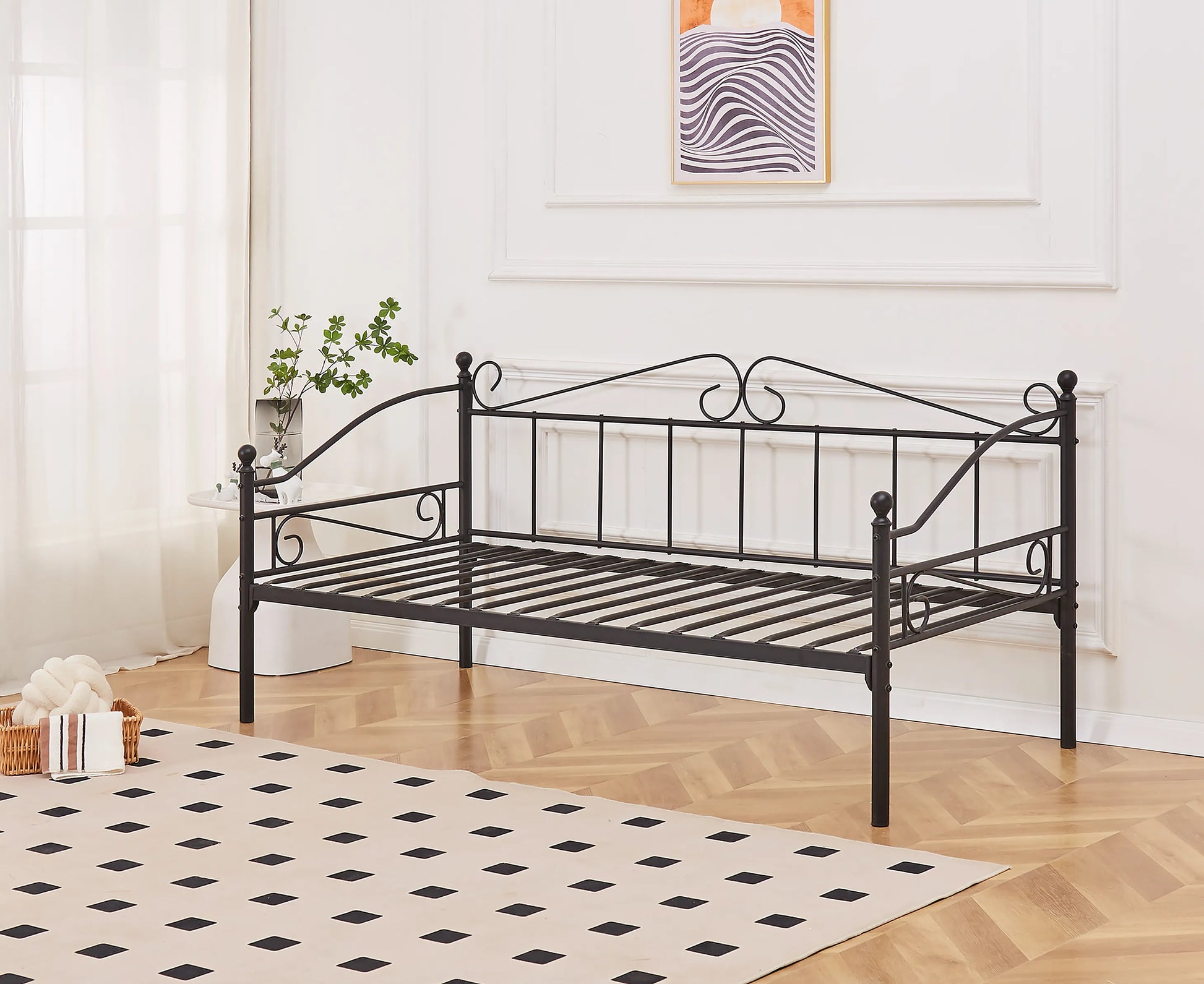 Ashford Vintage Black Metal Day Bed Frame