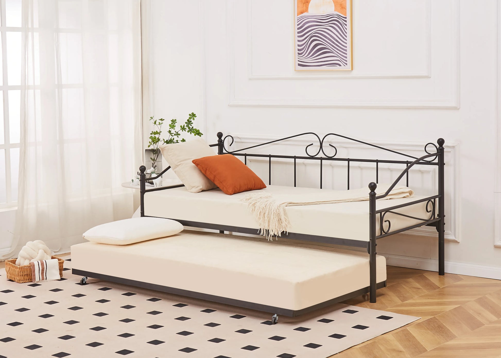 Ashford Vintage Black Metal Day Bed Frame