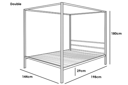 Chalfont Four Poster Black Metal Bed