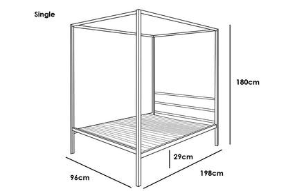 Chalfont Four Poster White Metal Bed