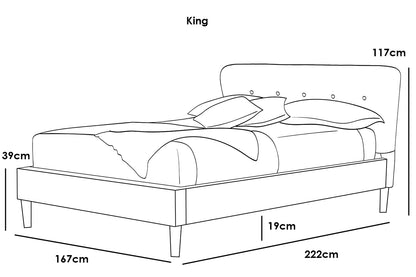 Chatwell Grey Fabric Bed