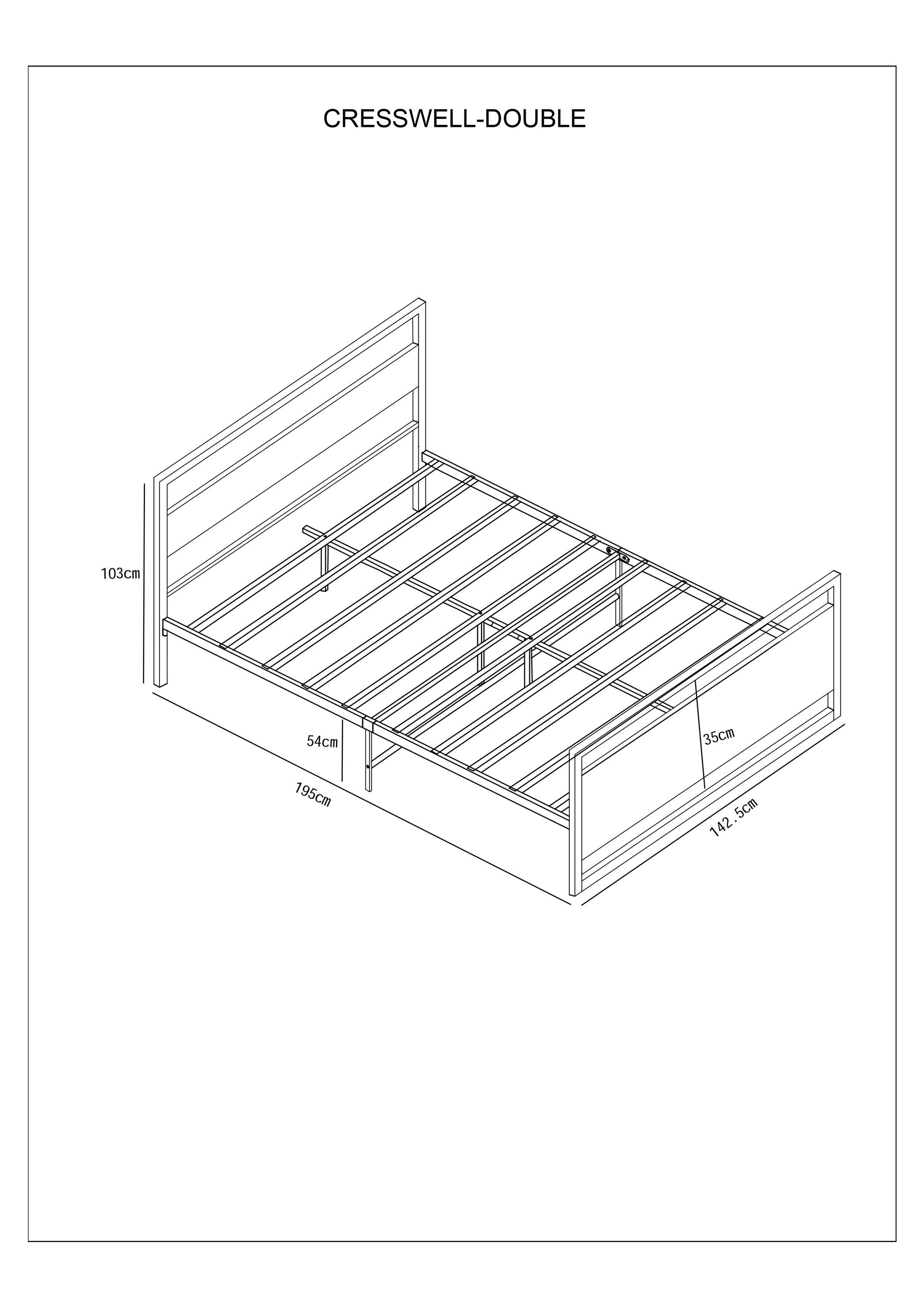 Cresswell Metal and Wooden Bed