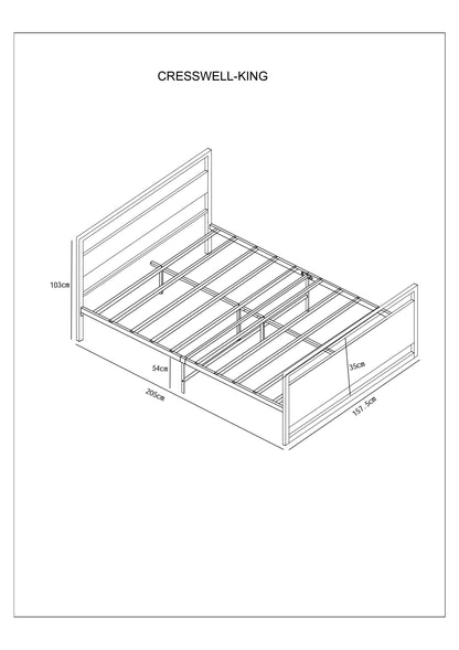 Cresswell Metal and Wooden Bed