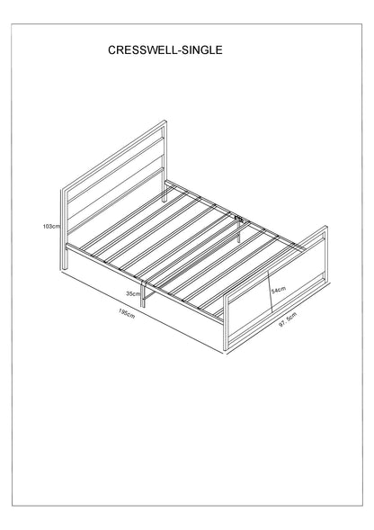 Cresswell Metal and Wooden Bed