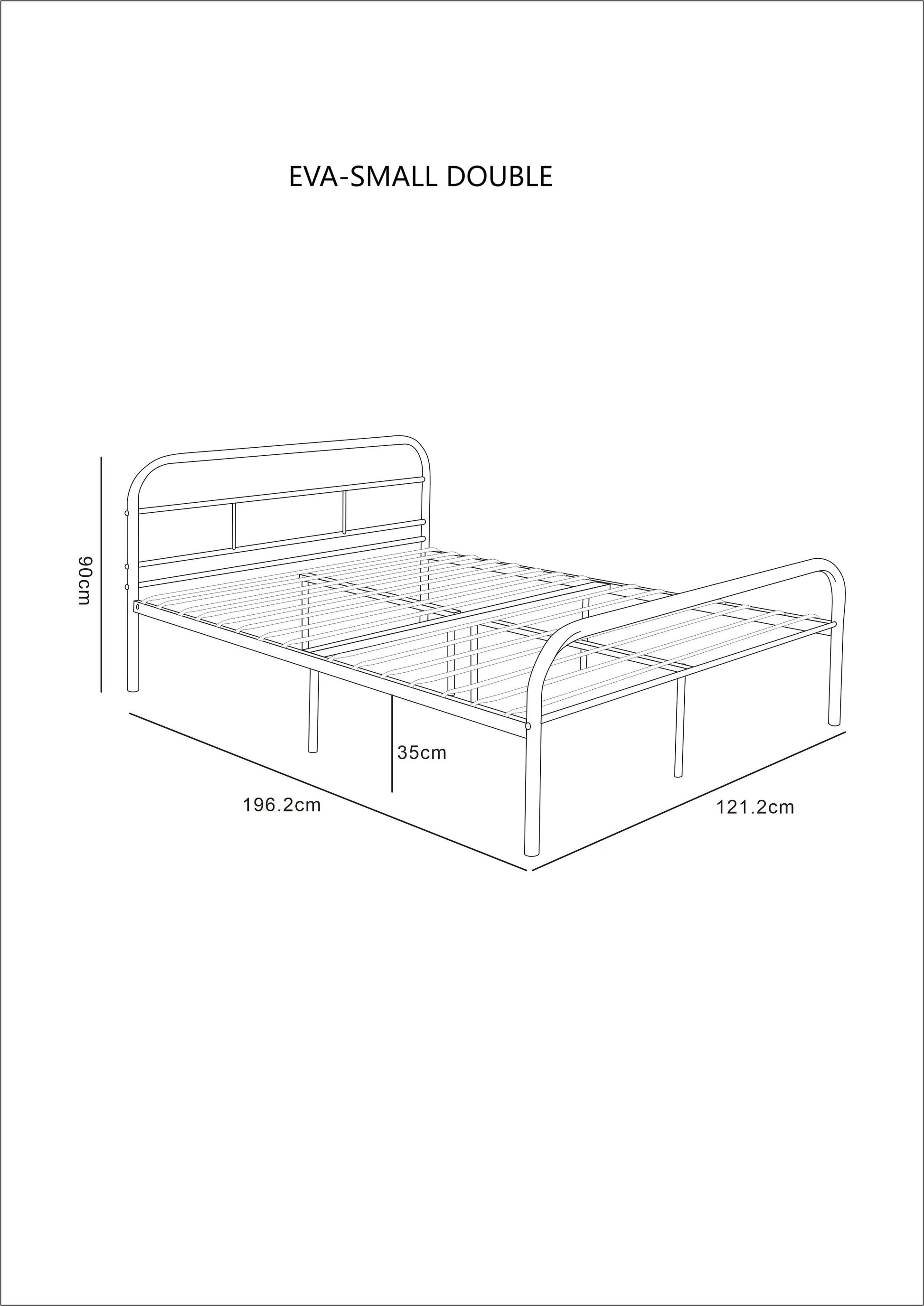 Eva Black Metal Bed Frame with Curved Headboard