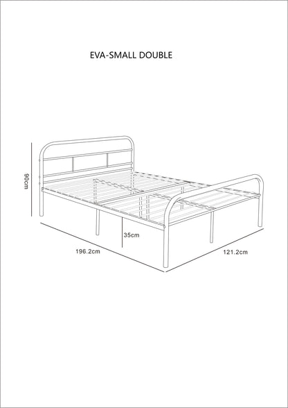 Eva Black Metal Bed Frame with Curved Headboard