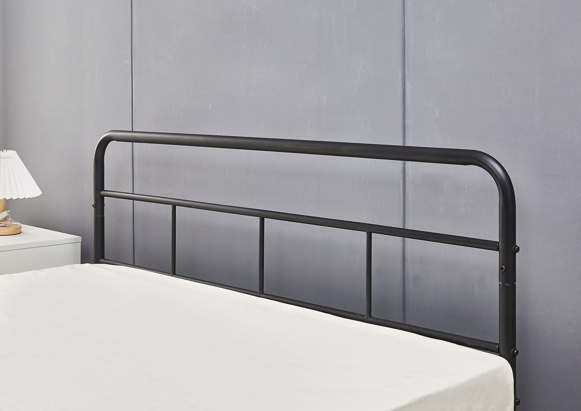 Eva Black Metal Bed Frame with Curved Headboard