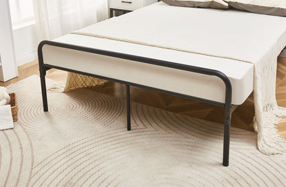 Eva Black Metal Bed Frame with Curved Headboard