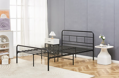 Eva Black Metal Bed Frame with Curved Headboard