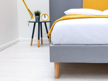 Edworth Grey Fabric Platform Bed