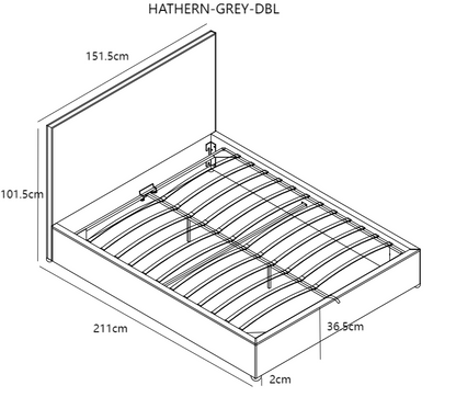 Hathern Grey Ottoman Bed