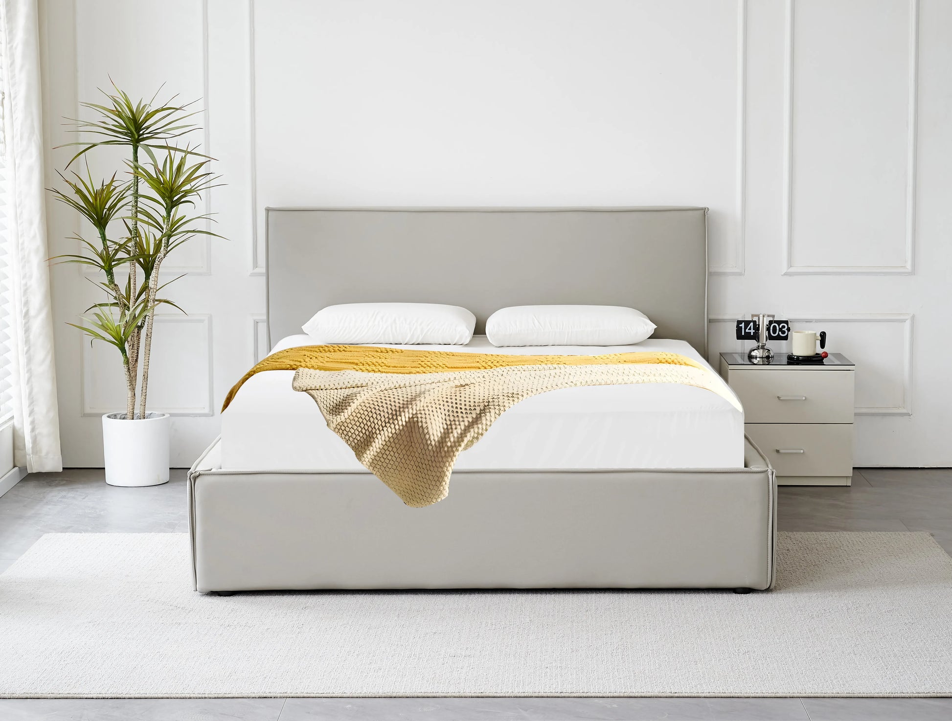 Hathern Grey Ottoman Bed