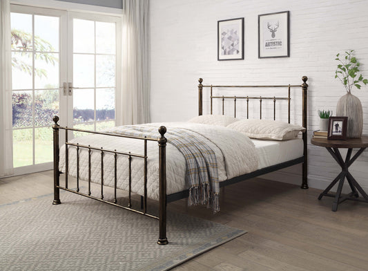 Harpenden Brushed Gold Metal Bed