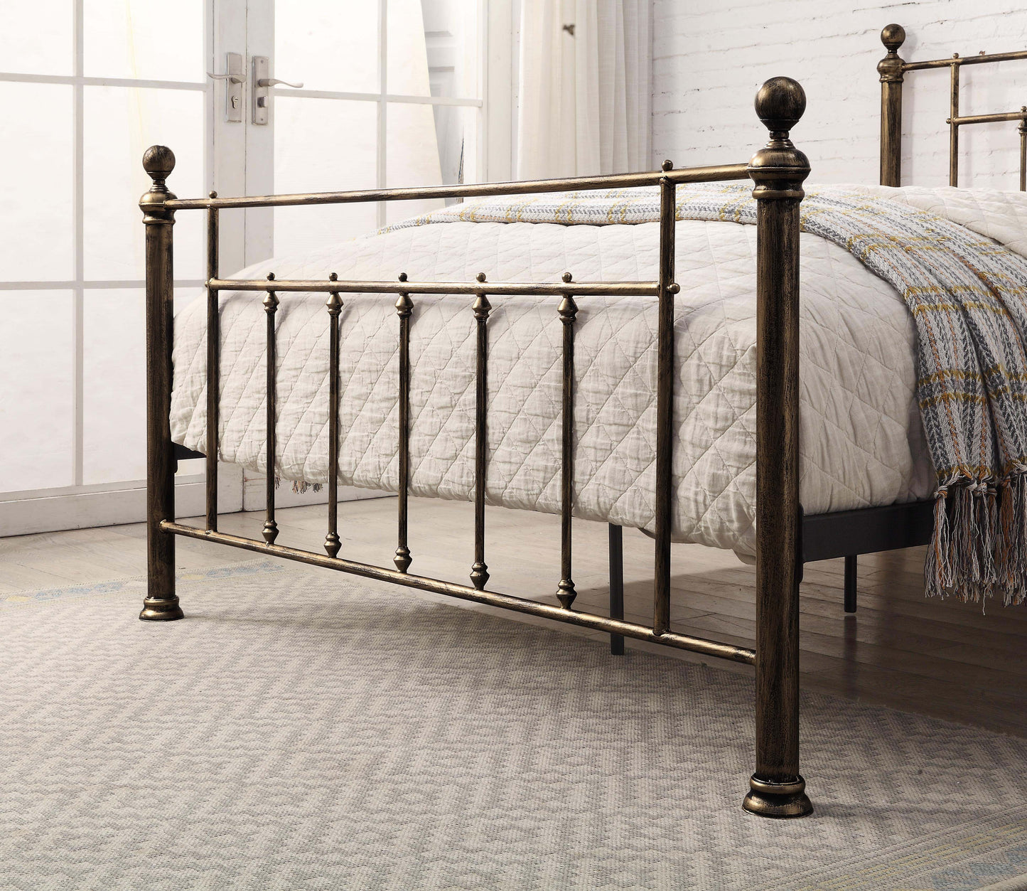 Harpenden Brushed Gold Metal Bed