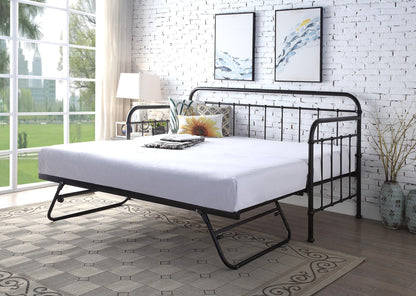 Harlow Black Metal Day Bed With Trundle