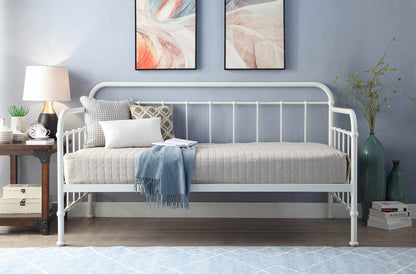 Harlow White Metal Day Bed With Trundle