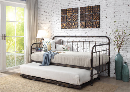 Harlow Brushed Antiqued Metal Day Bed With Trundle