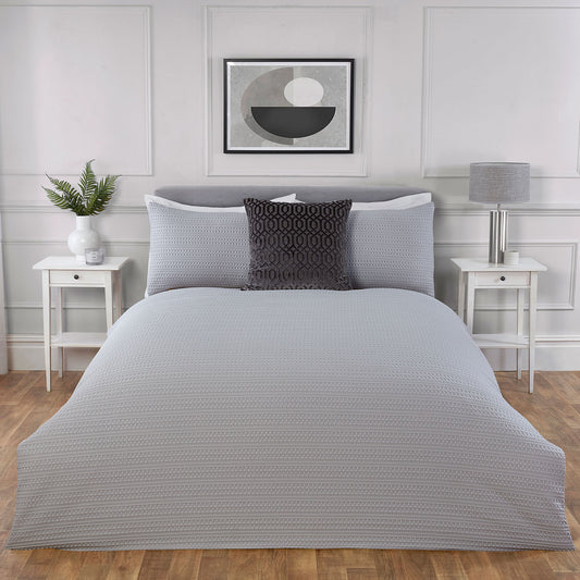 Bedford Grey Waffle Duvet Set