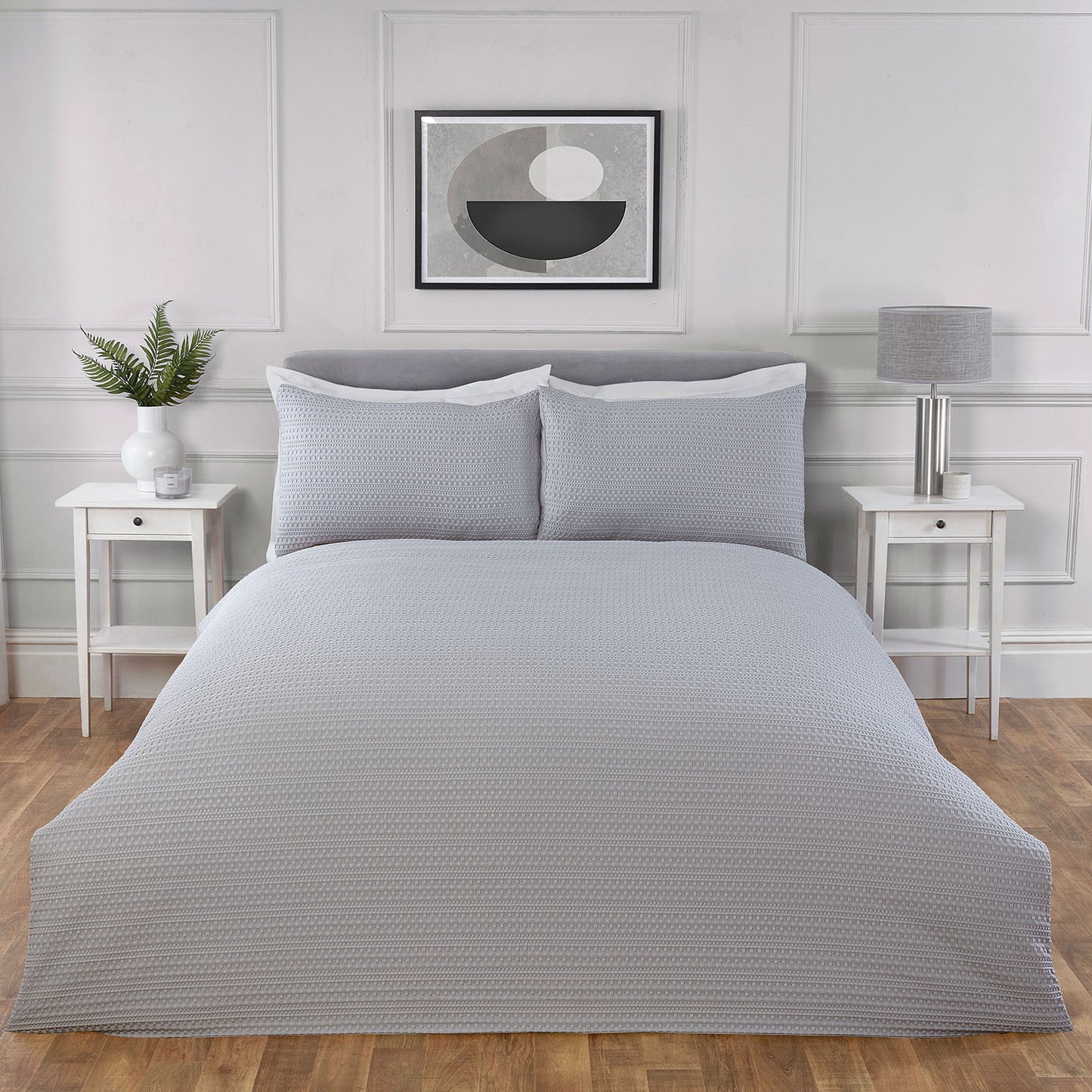 Bedford Grey Waffle Duvet Set