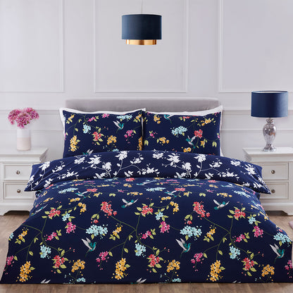 Tropical Bird Navy Blue Duvet Set