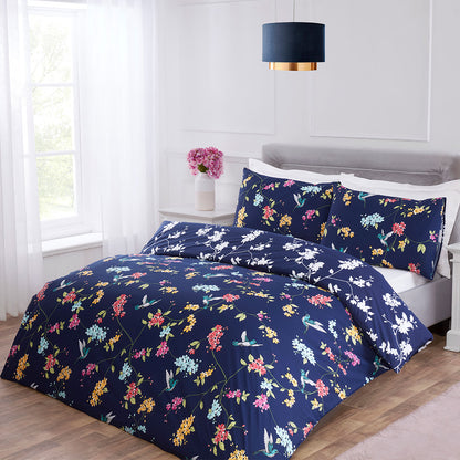 Tropical Bird Navy Blue Duvet Set