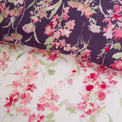 Wisteria Pink Reversible Floral Duvet Set