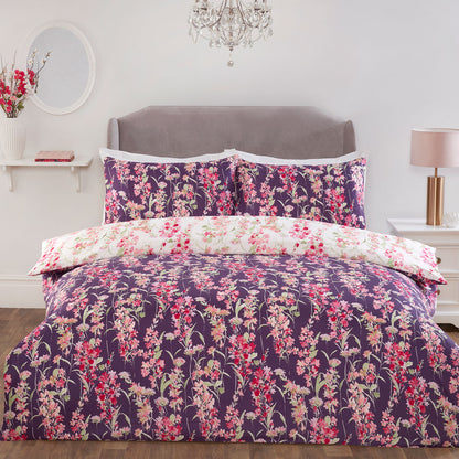 Wisteria Pink Reversible Floral Duvet Set