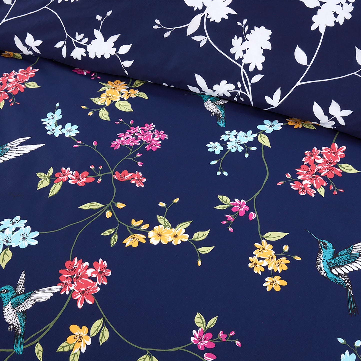 Tropical Bird Navy Blue Duvet Set